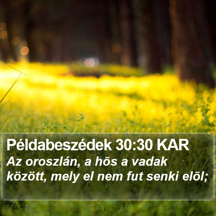Példabeszédek 30:30 KAR Bible Study