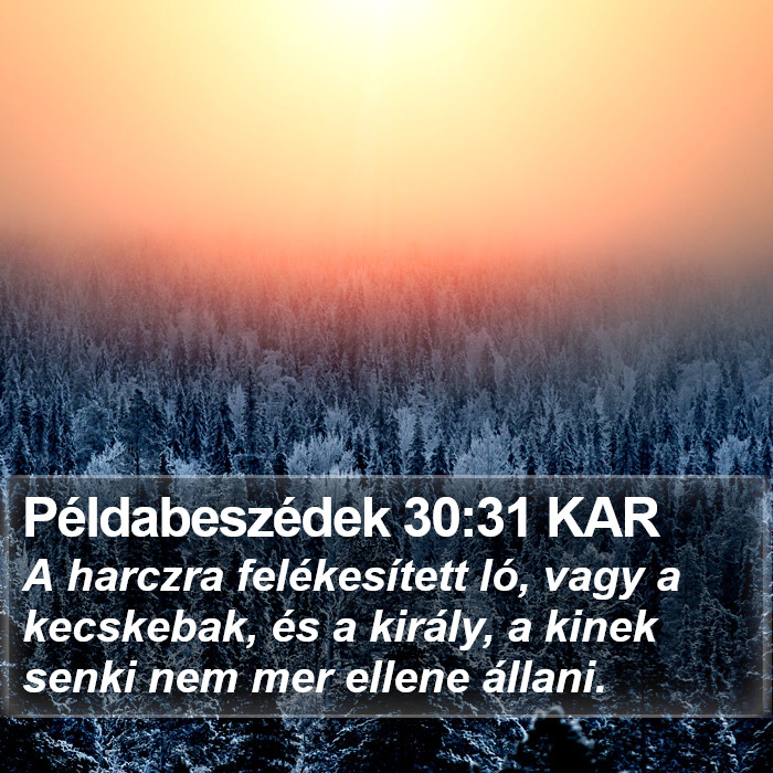 Példabeszédek 30:31 KAR Bible Study