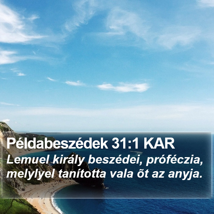 Példabeszédek 31:1 KAR Bible Study