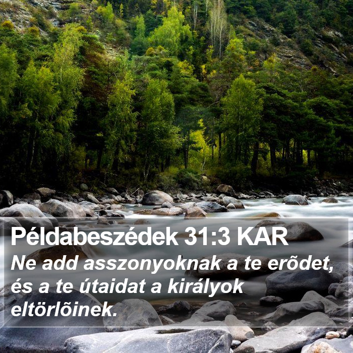 Példabeszédek 31:3 KAR Bible Study