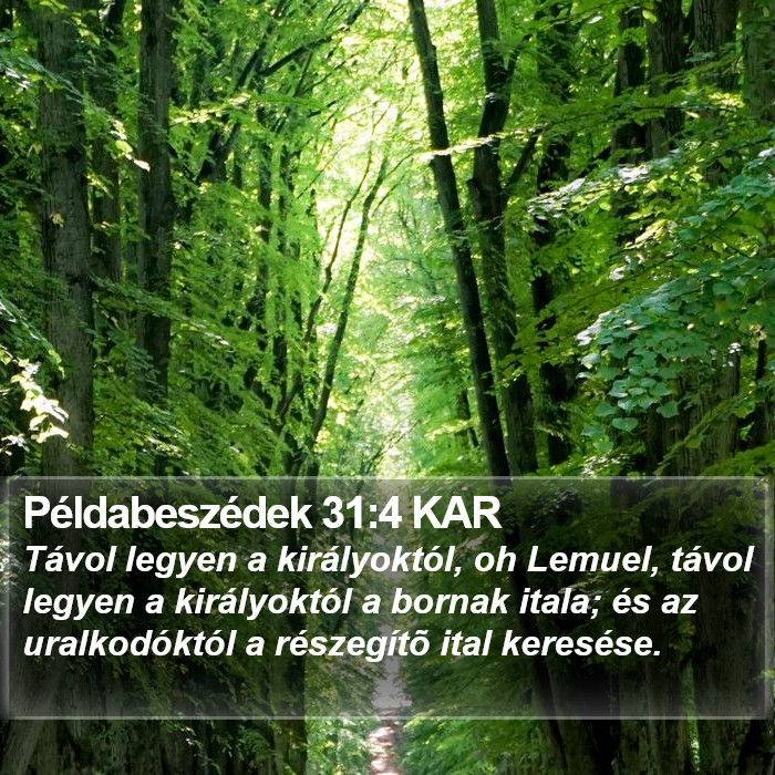 Példabeszédek 31:4 KAR Bible Study