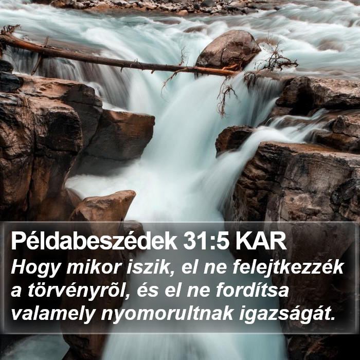 Példabeszédek 31:5 KAR Bible Study