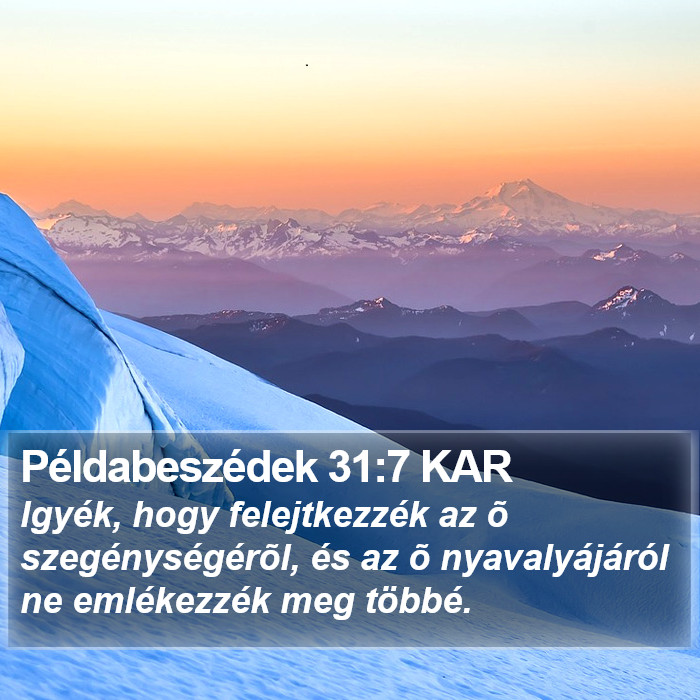 Példabeszédek 31:7 KAR Bible Study