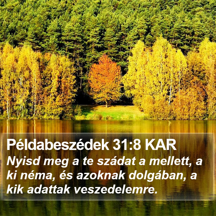 Példabeszédek 31:8 KAR Bible Study