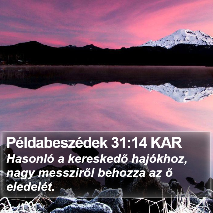 Példabeszédek 31:14 KAR Bible Study