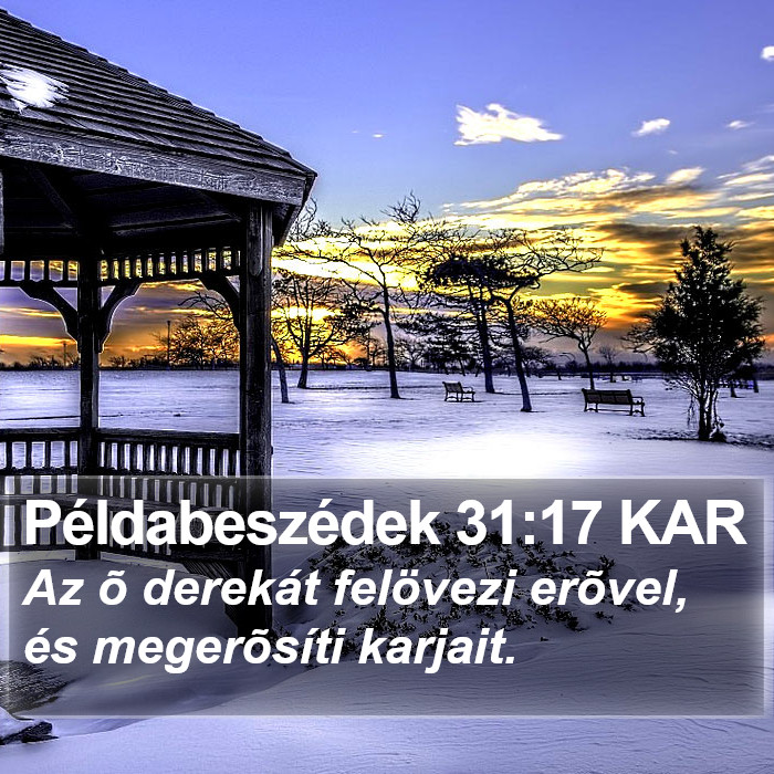 Példabeszédek 31:17 KAR Bible Study