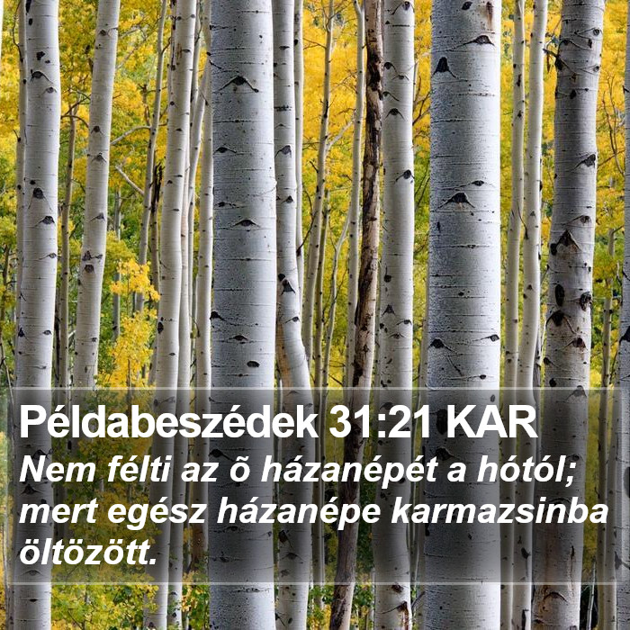 Példabeszédek 31:21 KAR Bible Study