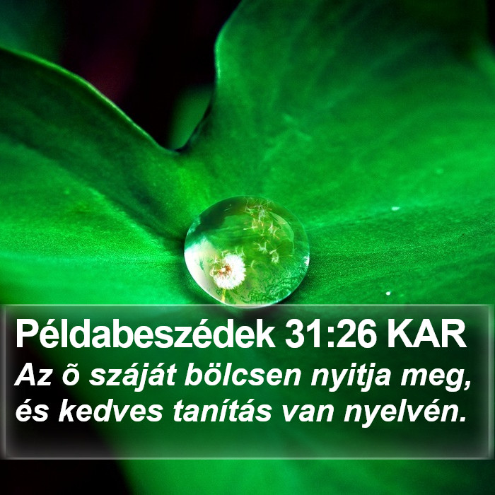 Példabeszédek 31:26 KAR Bible Study