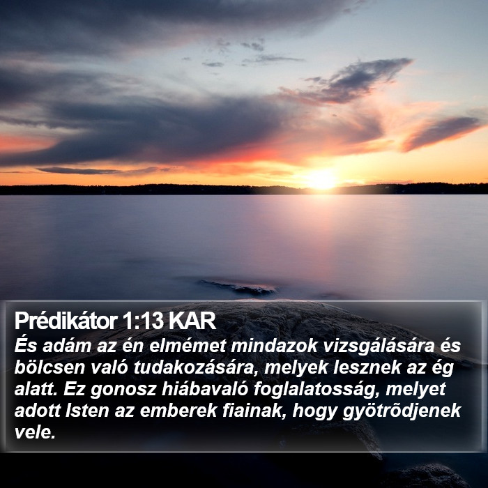 Prédikátor 1:13 KAR Bible Study