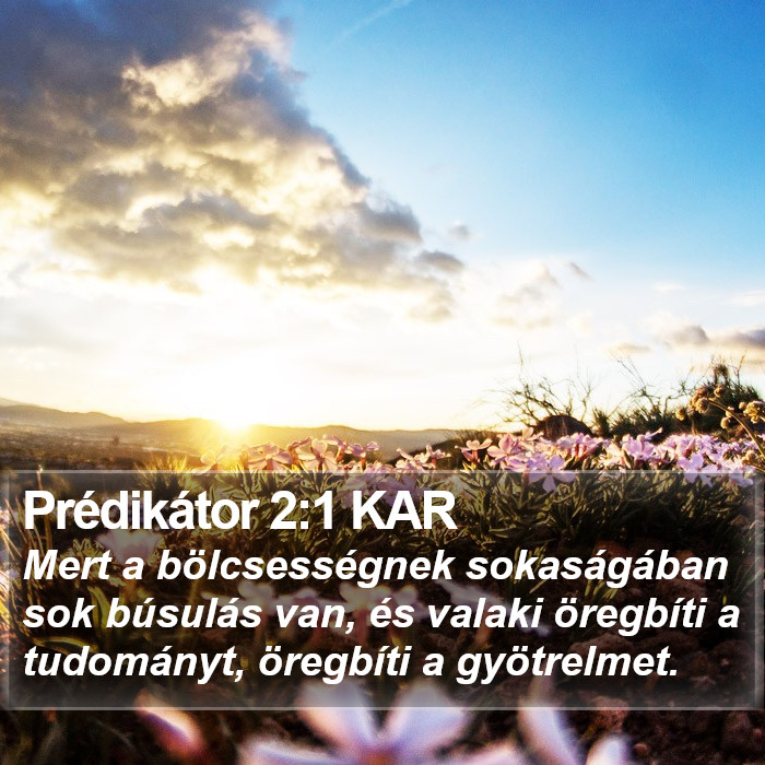 Prédikátor 2:1 KAR Bible Study