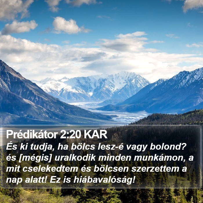 Prédikátor 2:20 KAR Bible Study