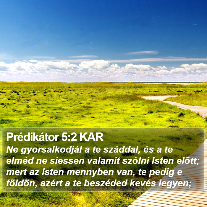 Prédikátor 5:2 KAR Bible Study