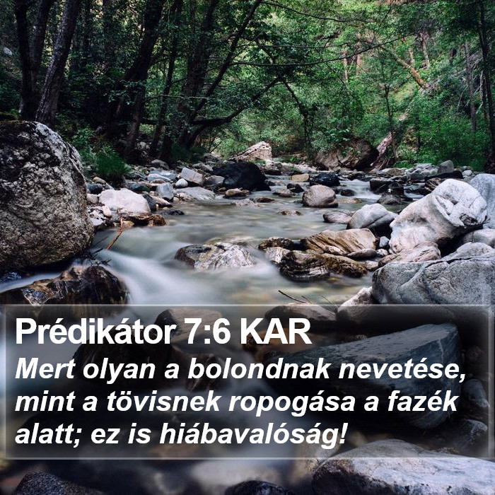 Prédikátor 7:6 KAR Bible Study