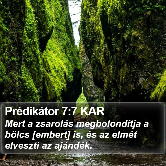 Prédikátor 7:7 KAR Bible Study