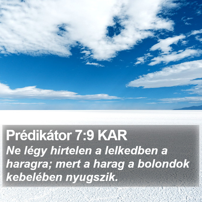 Prédikátor 7:9 KAR Bible Study