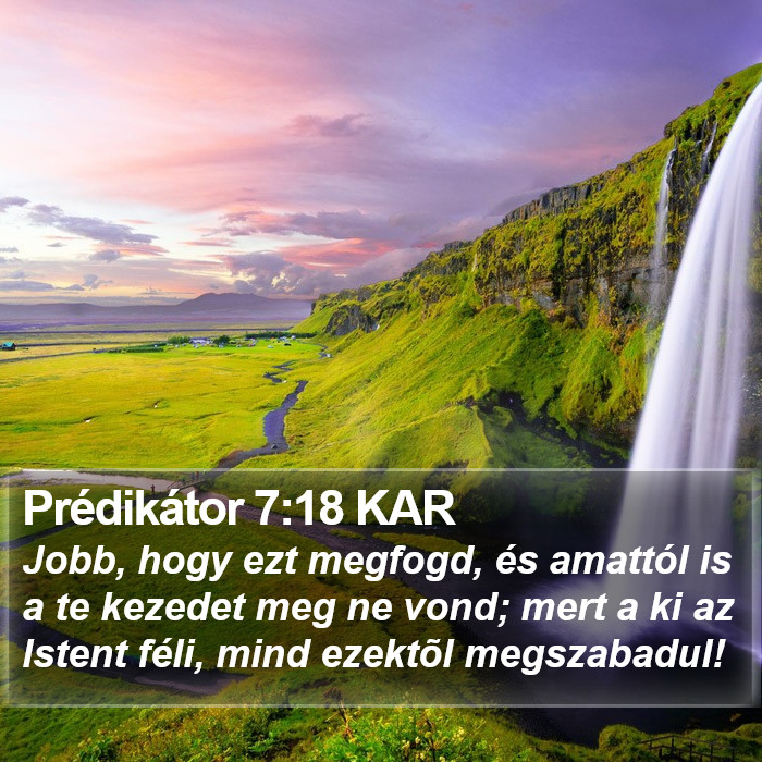 Prédikátor 7:18 KAR Bible Study