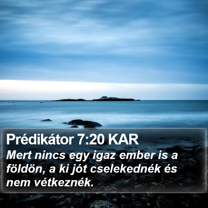 Prédikátor 7:20 KAR Bible Study