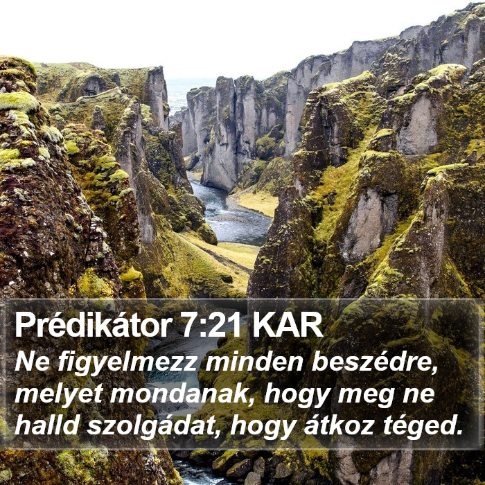 Prédikátor 7:21 KAR Bible Study