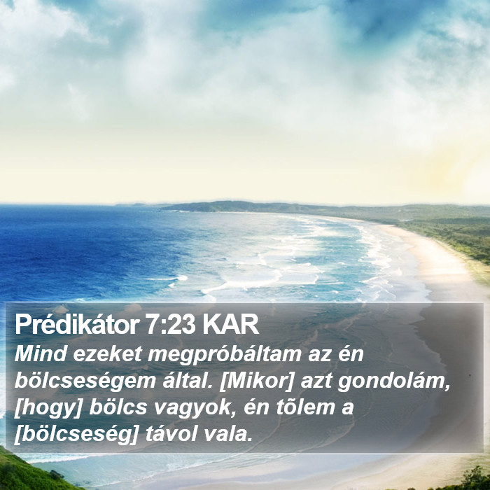 Prédikátor 7:23 KAR Bible Study