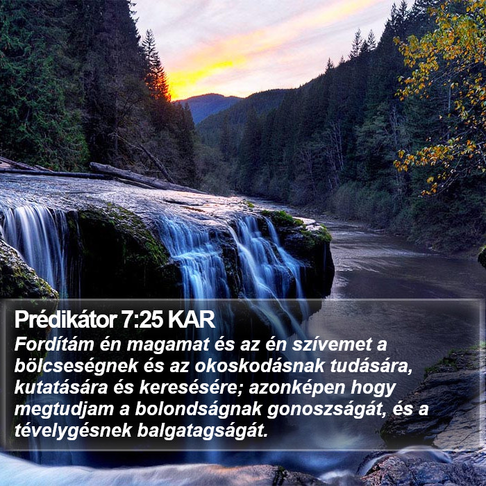 Prédikátor 7:25 KAR Bible Study