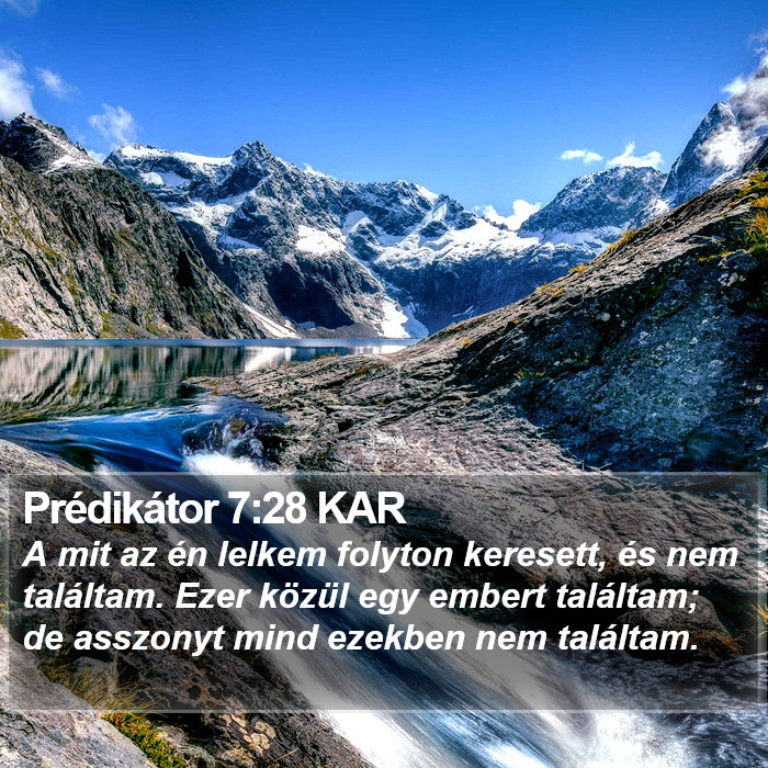 Prédikátor 7:28 KAR Bible Study