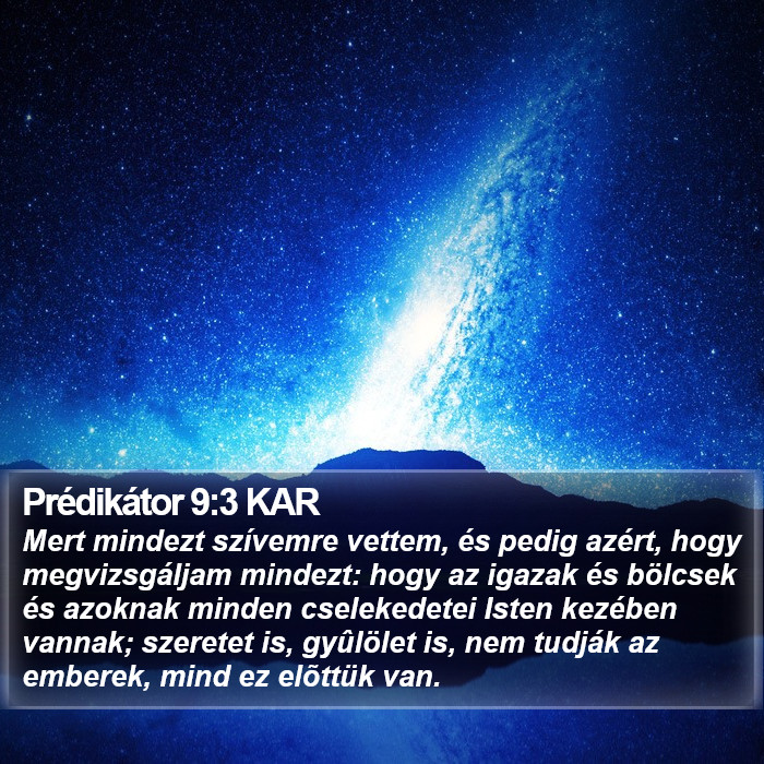 Prédikátor 9:3 KAR Bible Study