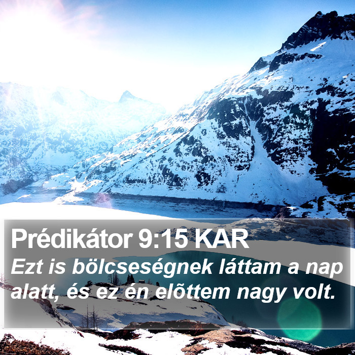 Prédikátor 9:15 KAR Bible Study