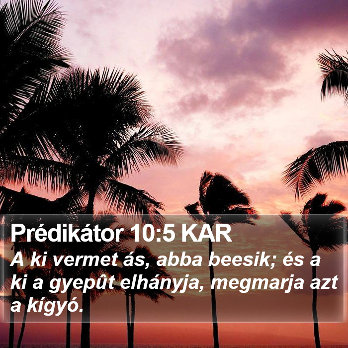 Prédikátor 10:5 KAR Bible Study