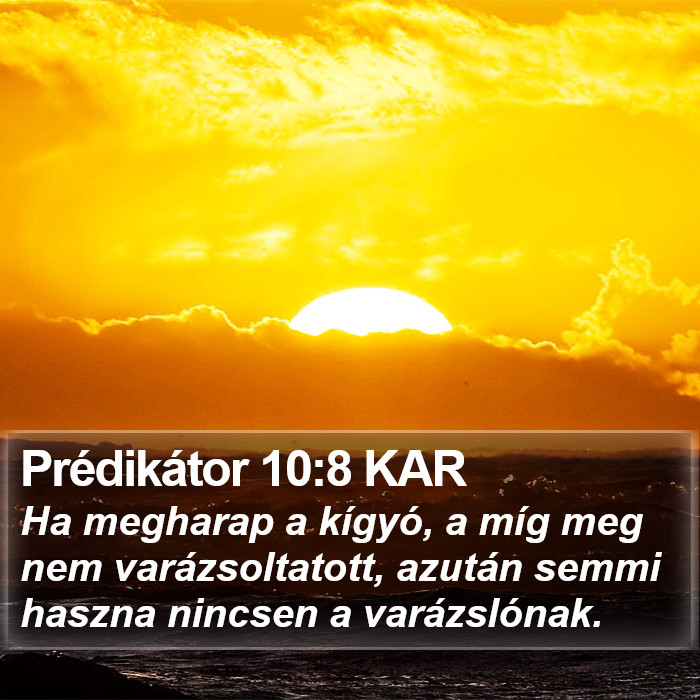 Prédikátor 10:8 KAR Bible Study