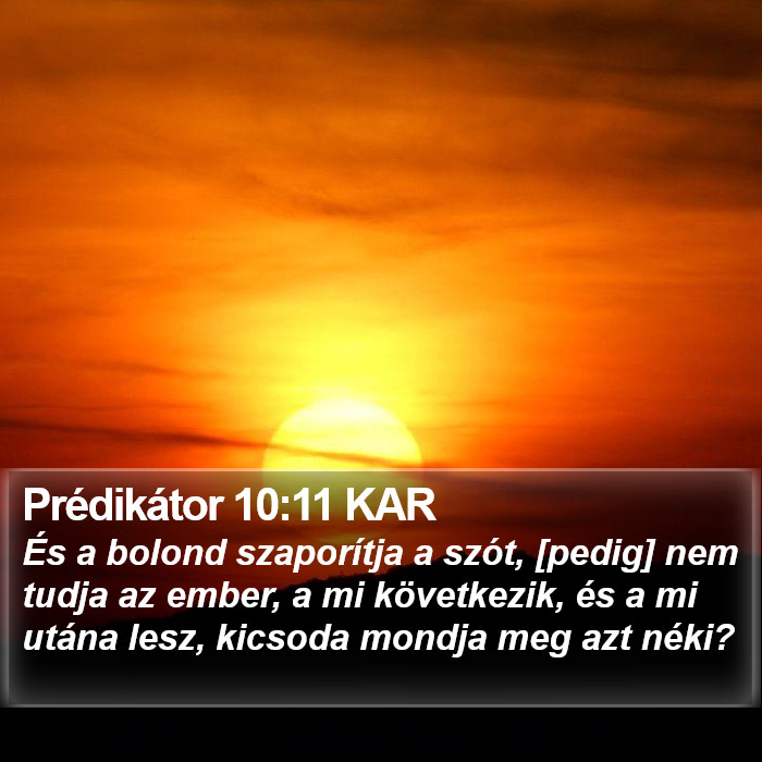 Prédikátor 10:11 KAR Bible Study