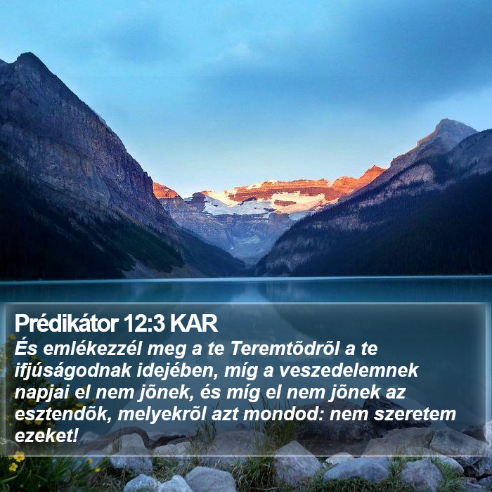 Prédikátor 12:3 KAR Bible Study