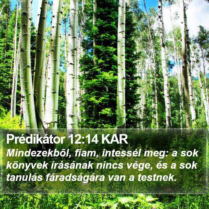 Prédikátor 12:14 KAR Bible Study