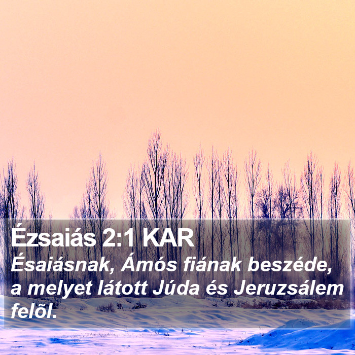 Ézsaiás 2:1 KAR Bible Study