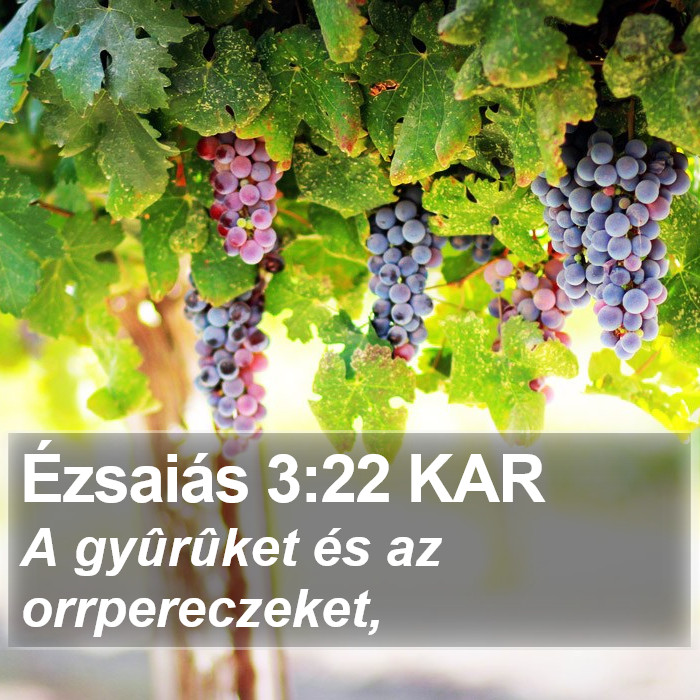 Ézsaiás 3:22 KAR Bible Study