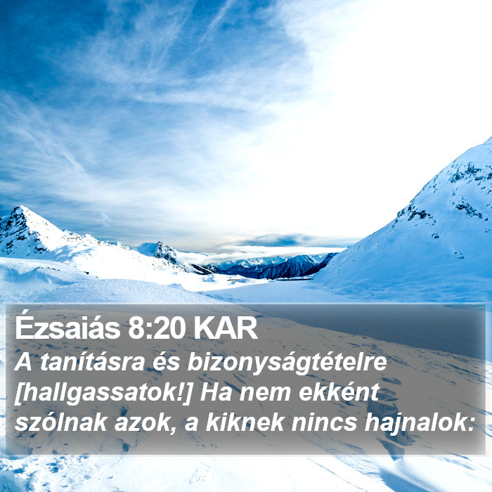 Ézsaiás 8:20 KAR Bible Study