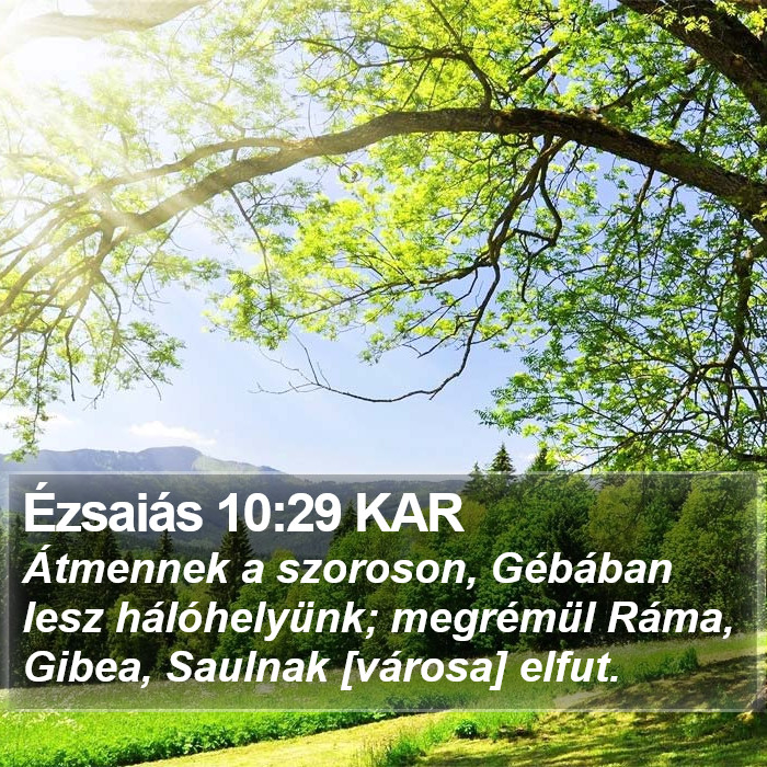 Ézsaiás 10:29 KAR Bible Study