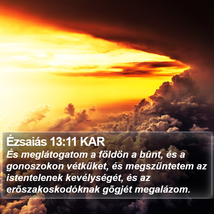 Ézsaiás 13:11 KAR Bible Study