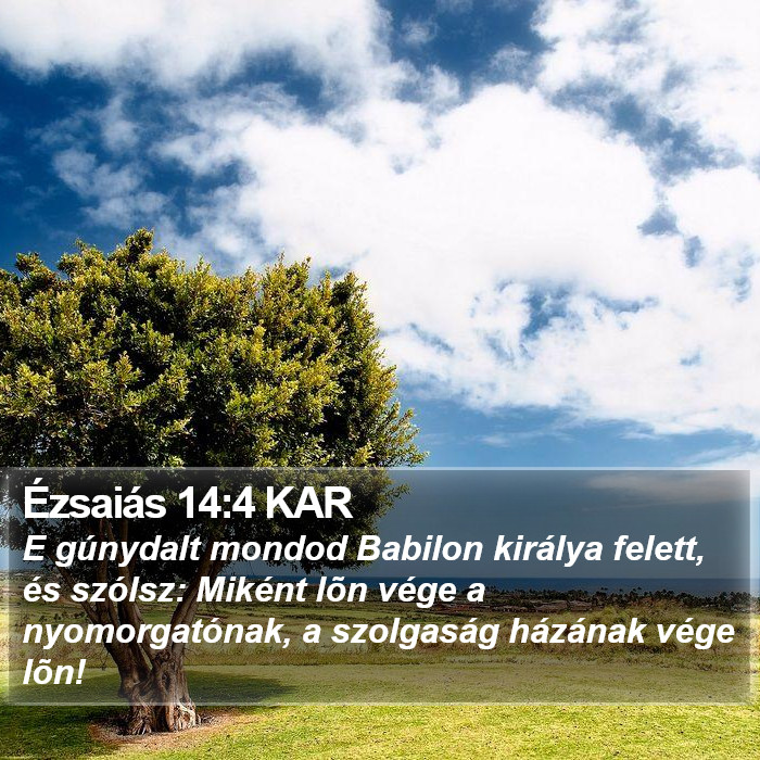 Ézsaiás 14:4 KAR Bible Study