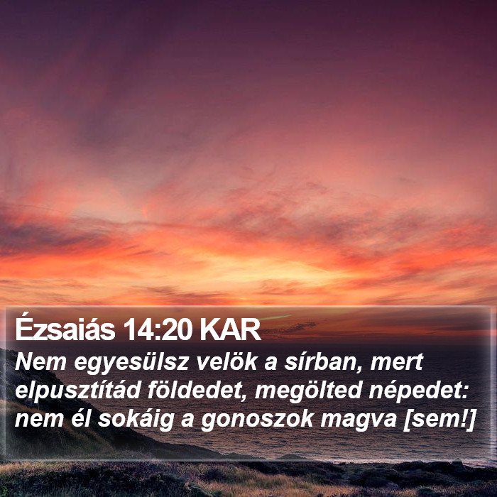 Ézsaiás 14:20 KAR Bible Study