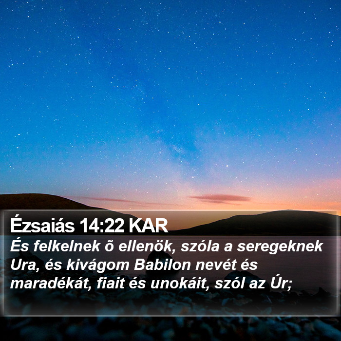 Ézsaiás 14:22 KAR Bible Study