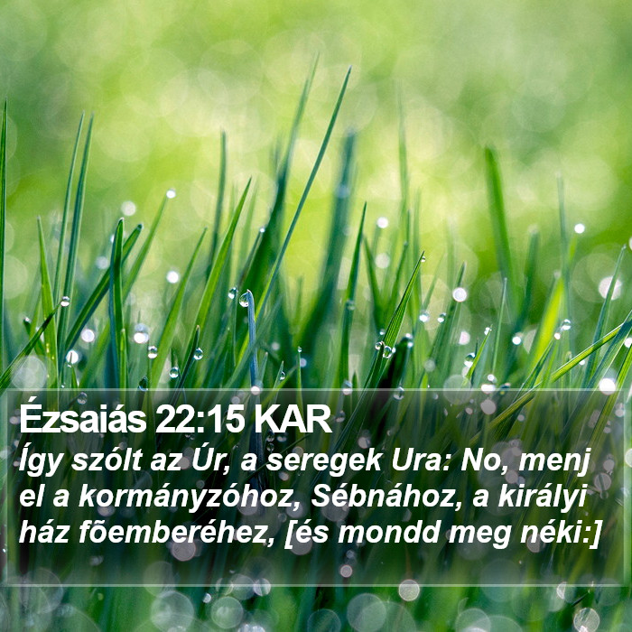 Ézsaiás 22:15 KAR Bible Study