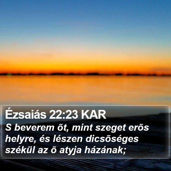 Ézsaiás 22:23 KAR Bible Study