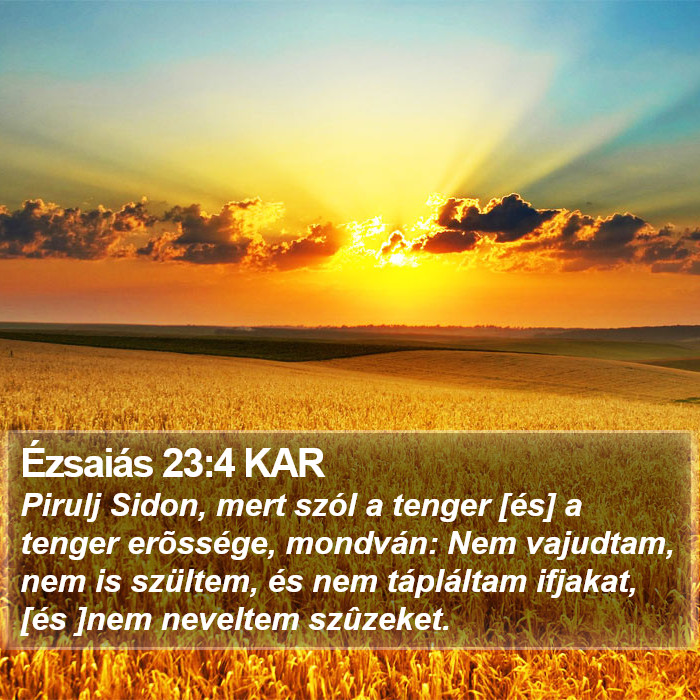 Ézsaiás 23:4 KAR Bible Study