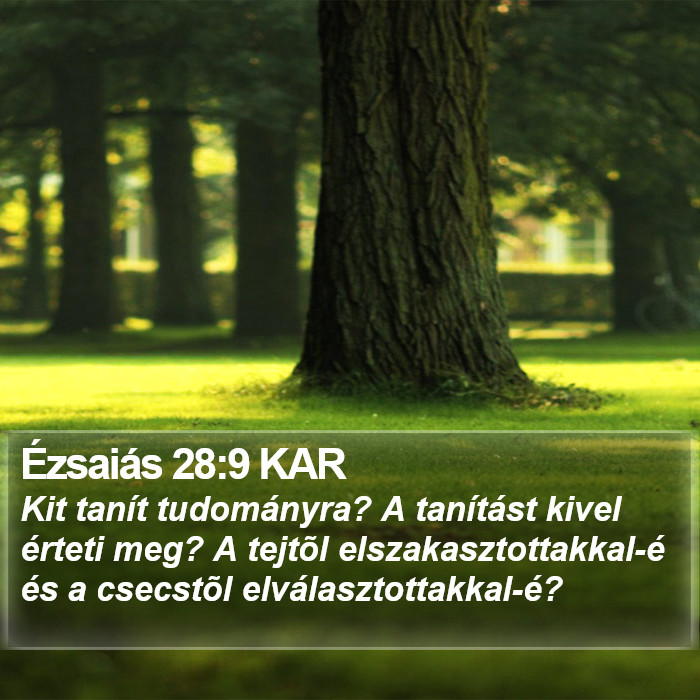 Ézsaiás 28:9 KAR Bible Study