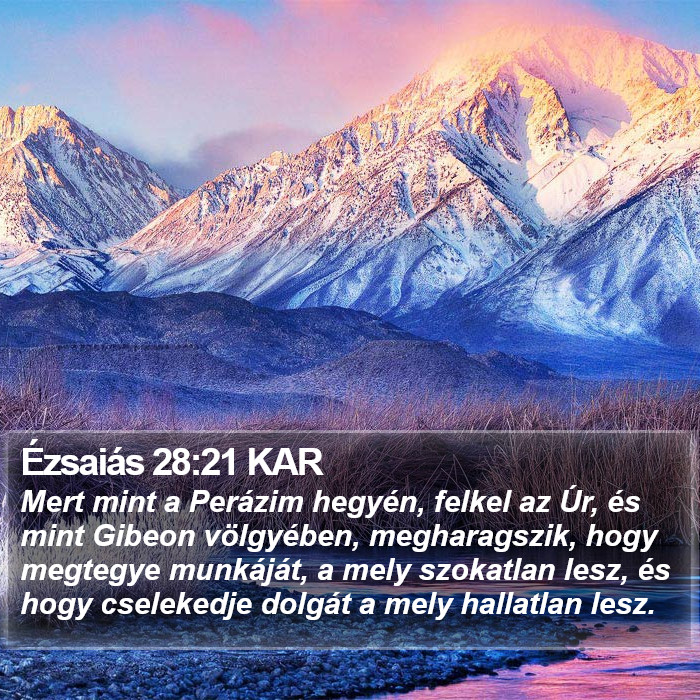 Ézsaiás 28:21 KAR Bible Study