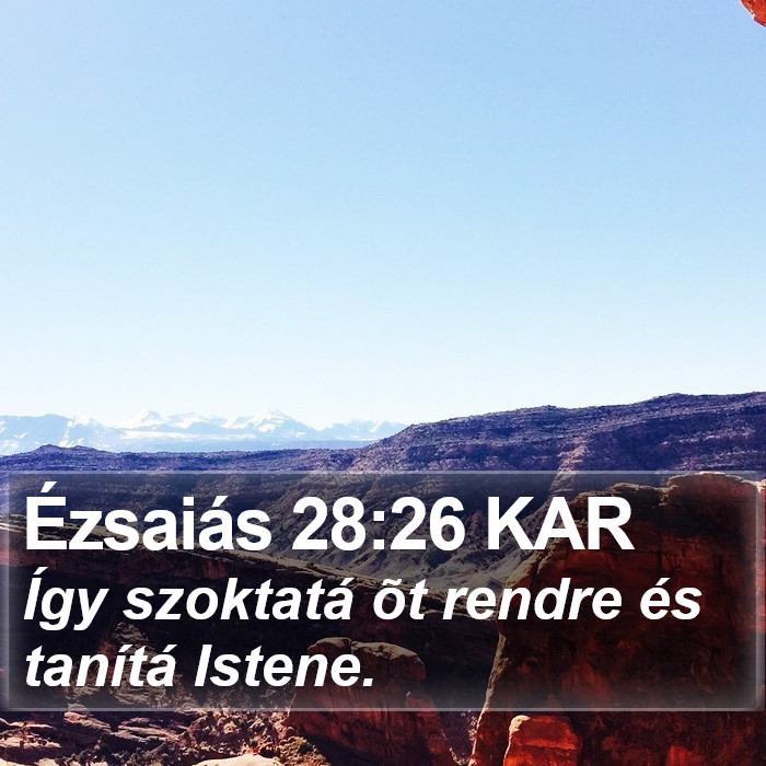 Ézsaiás 28:26 KAR Bible Study