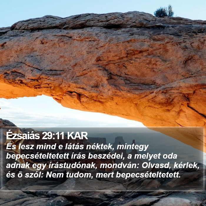 Ézsaiás 29:11 KAR Bible Study