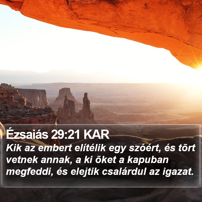 Ézsaiás 29:21 KAR Bible Study