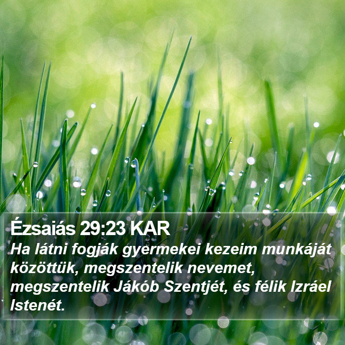 Ézsaiás 29:23 KAR Bible Study