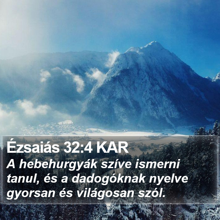 Ézsaiás 32:4 KAR Bible Study